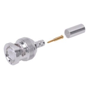 RF INDUSTRIES,LTD RFB-1106-2T – Conector BNC Macho de Anillo Plegable para Cable LMR-195, RG-58/U, RG-142, Níquel/ Oro/ Teflón.