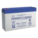 POWER SONIC PS-6100-F1 – Batería de Respaldo AGM/VRLA / 6V / 12 Ah / Terminales F1 / Vida Útil 5 Años / Caja ABS