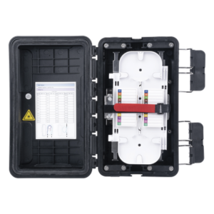 FIBERHOME FDP-420F – Caja de Distribución de Fibra Óptica / 96 Empalmes / IP65 Exterior / 4 Charolas / Polipropileno + Fibra de Vidrio UV / 2 Entradas 8-20mm y 5-16mm