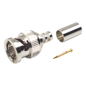RF INDUSTRIES,LTD RFB-1707-D2 – Conector BNC Macho / 75 Ohm / Anillo Plegable / Engarzado / Níquel-Oro-Delrin / RG-59/U