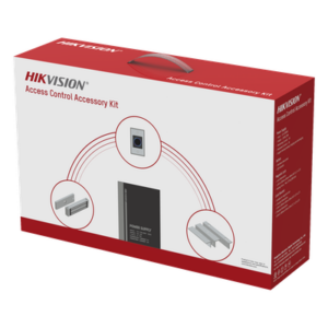 HIKVISION DS-KAS-7M01 – Kit de Control de Acceso / Fuente 12 Vcd 2 A / Chapa Magnética 600 lbs / Botón de Salida Sin Contacto / Salida Temporizada 0-15 s / Uso Interior