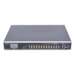 PLANET GS-6320-24UP2T2XV – Switch Administrable L3 / 24 Puertos Gigabit PoE 802.3bt / 2 Puertos 10G SFP+ / Pantalla Táctil LCD / Fuente Redundante / 600W