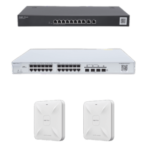RUIJIE RG-KIT-OH-350 – Solución de Red / 350 Usuarios Concurrentes / 4 WAN / 600 Mbps / Balanceo de Carga / Cloud Gratuito