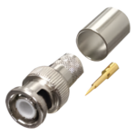 RF INDUSTRIES,LTD RFB-1106-I – Conector Coaxial BNC Macho / Anillo Plegable / Bronce Niquelado / Contacto Oro / Teflón / RG-8/U, LMR-400, CNT-400, 9913