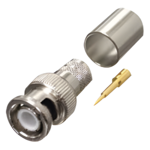RF INDUSTRIES,LTD RFB-1106-I – Conector Coaxial BNC Macho / Anillo Plegable / Bronce Niquelado / Contacto Oro / Teflón / RG-8/U, LMR-400, CNT-400, 9913