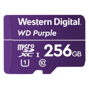 Western Digital (WD) WD256MSD – Memoria microSD de 256 GB PURPLE, Especializada Para Videovigilancia, 10 VECES MAYOR DURACIÓN, 3 AÑOS DE GARANTIA