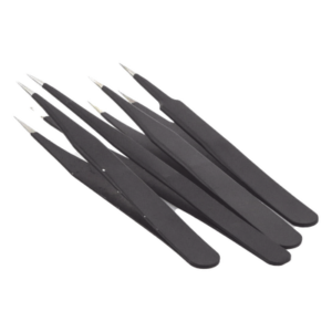 EPCOM POWERLINE EP-TWP-4 – Juego de Pinzas Antiestáticas / 4 Piezas / Plástico Carbonizado / 12.3 cm / 17 g