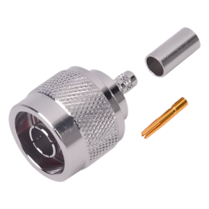RF INDUSTRIES,LTD RP-1005-C – Conector N Macho Inverso / Anillo Plegable / Cuerpo Bronce Niquelado / Contacto Oro / Teflón / RG-58/U, RG-142/U