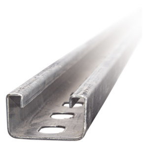 CHAROFIL UNP-4X2-U30-EZ – Unicanal perforado / 4x2 U30 / 3000 mm (9.84 ft) / Acero al carbón calibre 16 y 12 / Electro zinc 15-20 μm / ASTM y NF