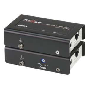 ATEN CE100 – Extensor KVM USB / 1920 x 1200 @ 60 Hz / Hasta 100 m (328 ft) Cat 5e / Protección ESD 8kV/15kV / Ajuste Manual Deskew