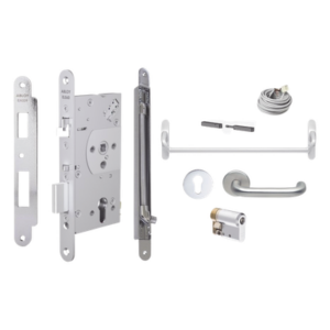 ABLOY EL460KITSYS145 – Kit de cerradura electrificada / Perfil angosto / Barra antipánico / Acero inoxidable / Control de acceso