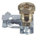 PANDUIT GPQC10-1/0 – Abrazadera de Tierra para Piso Falso / 2 Conductores 6-1/0 AWG (16-50 mm²) / Pedestal Cuadrado 22 mm (7/8') / Pedestal Redondo 25-29 mm (1' a 1 1/8') / Bronce / TIA-607-A