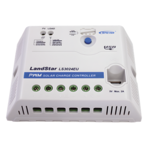 EPEVER LS-3024-EU – Controlador Solar PWM / 12/24 VDC Auto / 30 A Carga-Descarga / USB 5V 2A / Positivo Común / IP20