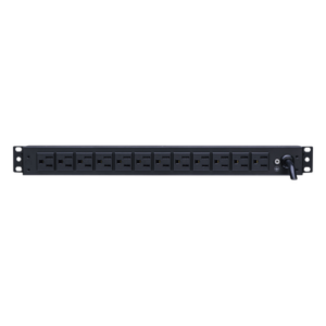 CYBERPOWER PDU15B12R – PDU Básico Rack / 12 Tomas NEMA 5-15R Traseras / 15 Amp / 120 Vca / 1UR / Cable 4.5 m (14.8 ft)