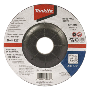 MAKITA B-44127 – Disco de Corte para Metal / 4 1/2 Pulgadas / Uso Industrial Básico / Instalación Estándar