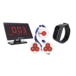 RETEKESS KITDEMORETEKESS – Sistema de Llamado Inalámbrico para Meseros / Pantalla TD105 + Reloj TD112 / Botones T114 y TD009 / Monitoreo Dual Fijo y Móvil / Escalable a 999 Botones
