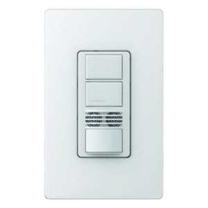 LUTRON ELECTRONICS MSB202SW – Interruptor de Pared con Sensor de Ocupación / Doble Tecnología PIR y Ultrasónico / Dos Circuitos Independientes / 120-277 V / Cobertura 81 m² (872.3 ft²)