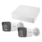 HIKVISION KIPCSTART – Kit de Videovigilancia IP / 2 Megapixel / NVR 4 Canales con 4 Puertos PoE / 2 Cámaras Bala / ColorVu Lite 20 m (65.6 ft) / IR 30 m (98.4 ft) / AcuSense Lite