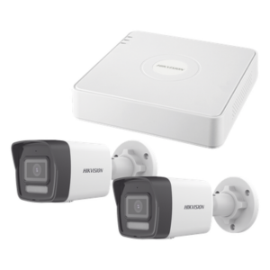 HIKVISION KIPCSTART – Kit de Videovigilancia IP / 2 Megapixel / NVR 4 Canales con 4 Puertos PoE / 2 Cámaras Bala / ColorVu Lite 20 m (65.6 ft) / IR 30 m (98.4 ft) / AcuSense Lite