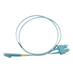 LINKEDPRO BY EPCOM LP-FOM3-LCSC-R02 – Jumper de Fibra Óptica / Multimodo OM3 50/125 / LC-SC Dúplex / OFNR Riser / 2.0 mm / 2 m (6.56 ft) / Aqua
