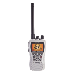 COBRA MRHH350WFLT – Radio portátil marino, flotante y sumergible con función de eliminación de agua de la bocina mediante vibración, potencia de RF de 6 Watts.