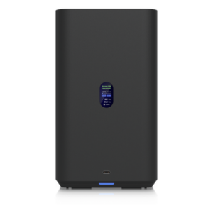 UBIQUITI UNAS-2-B – Servidor NAS Compacto / 2 Bahías 3.5" SATA / Puerto 2.5 GbE / PoE++ 60 W / Pantalla LCD 1.47" / USB-C 5 Gbps