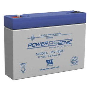 POWER SONIC PS-1228-F1 – Batería de Respaldo AGM/VRLA / 12V / 2.8 Ah / Terminales F1 / 5 Años Vida Útil / UL Reconocida