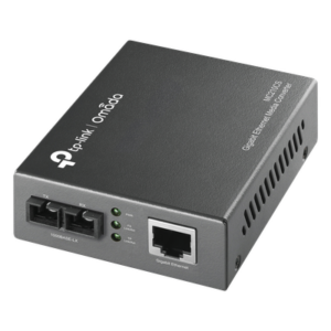 TP-LINK MC210CS – Convertidor de Medios Fibra Óptica / Monomodo 20 km (12.4 mi) / Gigabit Ethernet RJ45 / Puerto SC / Plug and Play