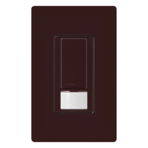 LUTRON ELECTRONICS MSOPS2BR – Apagador con sensor de ocupación / PIR con tecnología XCT / 2 A a 120 V / 150 W LED o 250 W incandescente / un solo polo / neutro opcional / café