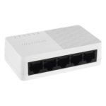 HIKVISION DS-3E0105D-O – Switch de Escritorio / 5 Puertos Fast Ethernet 10/100 Mbps / Alimentación Integrada 5 VCC / Diseño Compacto 124 x 22 x 54 mm