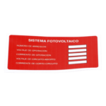 SYSCOM PVLSYSTEMPV/20 – Etiquetas para Sistema Fotovoltaico / Paquete de 20 / Material Resistente a Intemperie / Adhesivo de Alta Resistencia / Cumplimiento Normativo