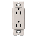 LUTRON ELECTRONICS SCR15BI – Contacto Dúplex Decorativo / 15 A / 125 V / Diseño Sin Tornillos Visibles / Acabado Biscuit / Compatible Línea Claro