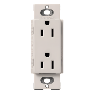 LUTRON ELECTRONICS SCR15BI – Contacto Dúplex Decorativo / 15 A / 125 V / Diseño Sin Tornillos Visibles / Acabado Biscuit / Compatible Línea Claro
