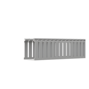 PANDUIT FC4X4LG2 – Canaleta Ranurada de PVC con Tapa / Tipo F / 4.25 x 4.10 x 6.6 ft / UL 94 V-0 / Gris Claro