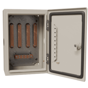 TOTAL GROUND TG-BUE-4M – Gabinete de Distribución Eléctrica / 940 A / 4 Soleras de Cobre / 100 x 80 x 30 cm (39.4 x 31.5 x 11.8 in) / Acero al Carbono / Terminales 5/16'