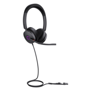 YEALINK UH48-DUAL-TEAMS-USB-C/A – Auriculares UC con Cable / Cancelación de Ruido Activa Híbrida / USB-C con Adaptador USB-A / Certificación Microsoft Teams / 4 Micrófonos / 20 Hz - 20 kHz