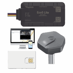 RUPTELA ECO5LITEKITFUEL – Rastreador Vehicular y Monitoreo de Flota / BLE 5.0 y GNSS / LTE CAT1 y LTE-M con Respaldo 2G / GNSS U-blox / IP54 / -20 °C a +40 °C / Acelerómetro de 3 Ejes / Suministro 9-32 V / Batería Interna / -6.6 °F a +104 °F