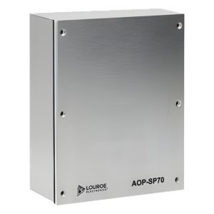 LOUROE ELECTRONICS AOP-SP-70 – Interface de Conversión de Audio Bidireccional / Salida 12 VDC / Terminales Bloque / 600 Ohms / Talkback Amplificado