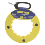 SURTEK SYS-112601 – Guía Jala Cable / Acero SAE 1045 / Longitud 30 m (98.4 ft) / 5 Alambres Calibre 12 AWG / Ojo Agrandado / Ventanas de Verificación