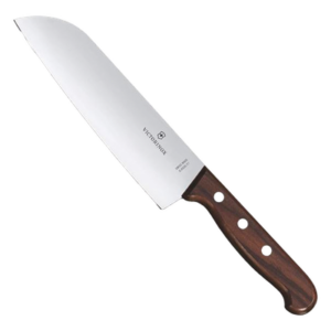 VICTORINOX 6.8500.17G – Cuchillo Santoku / Hoja 17 cm / Filo Recto con Alvéolos / Mango Maple / 0.103 kg / Diseño Japonés