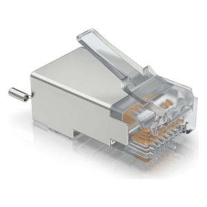 UBIQUITI UISP-CONNECTOR-SHD – Conectores RJ45 Blindados / Protección ESD / 100 Unidades / Compatibles UISP Cable Pro y Carrier / Sin Soldadura