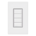 LUTRON RADIORA 3 RRSTHN4BWH – Botonera de Pared / 4 Botones de Escena / Retroiluminada / RF Clear Connect Type X / 120-277 V / Sin Baterías