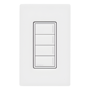 LUTRON RADIORA 3 RRSTHN4BWH – Botonera de Pared / 4 Botones de Escena / Retroiluminada / RF Clear Connect Type X / 120-277 V / Sin Baterías