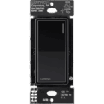 LUTRON ELECTRONICS RRST8ANSBL – Interruptor Inteligente On/Off / 8 A Iluminación / 5.8 A Motor / Neutro Requerido / LED Ajustable / RadioRA 3 / Negro
