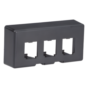 PANDUIT CFFPE3BL – Placa de Mobiliario Modular / 3 Puertos Mini-Com / ABS de Alta Resistencia / 3.5' x 1.7' x 1.17' (88.9 x 43.18 x 29.71 mm) / Negro