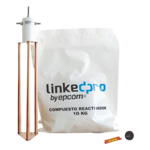 LINKEDPRO BY EPCOM LP-GROUND-30A – Electrodo Puesta a Tierra / Cobre Electrolítico / Diseño Delta / Filtro Equipotencial / 30A / 45 cm (17.7 in) / 12 kg