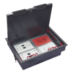 THORSMAN TH-CP-4M – Caja de Piso / 4 Módulos Universales / ABS y Acero Galvanizado / 1.957 kg / 6.42 lb / Negro
