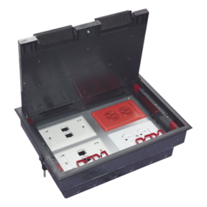 THORSMAN TH-CP-4M – Caja de Piso / 4 Módulos Universales / ABS y Acero Galvanizado / 1.957 kg / 6.42 lb / Negro