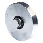 COMUNELLO 1150-1060-001 – Rueda para Puerta Corrediza / Acero Galvanizado / 14 cm / Carga 270 kg / Canal Tipo V / Sin Soporte