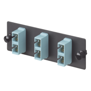 PANDUIT FAP3WAQDSCZ – Placa Acopladora de Fibra Óptica / 6 Fibras / SC Duplex / OM3-OM4 / Aqua